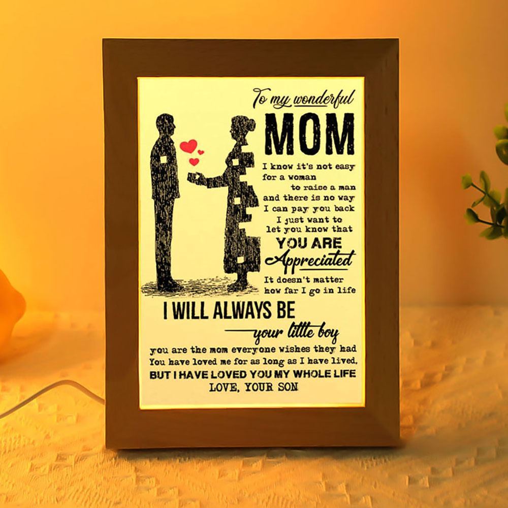 Custom Frame Lamp Prints Mother's Day Gifts From Son Frame Lamp, Mother's Day Night Light, Best Mom Ever, Gift For Mom