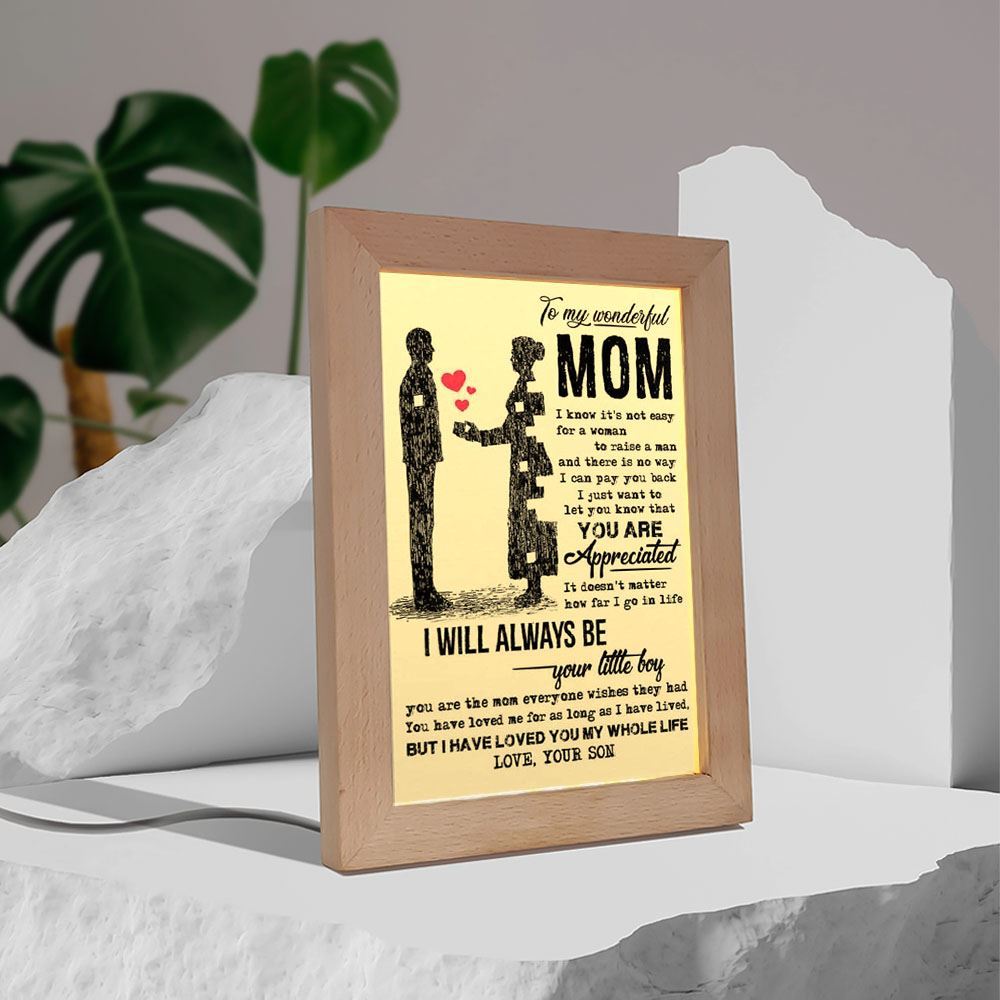 Custom Frame Lamp Prints Mother's Day Gifts From Son Frame Lamp, Mother's Day Night Light, Best Mom Ever, Gift For Mom