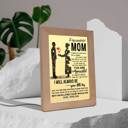 Custom Frame Lamp Prints Mother's Day Gifts From Son Frame Lamp, Mother's Day Night Light, Best Mom Ever, Gift For Mom