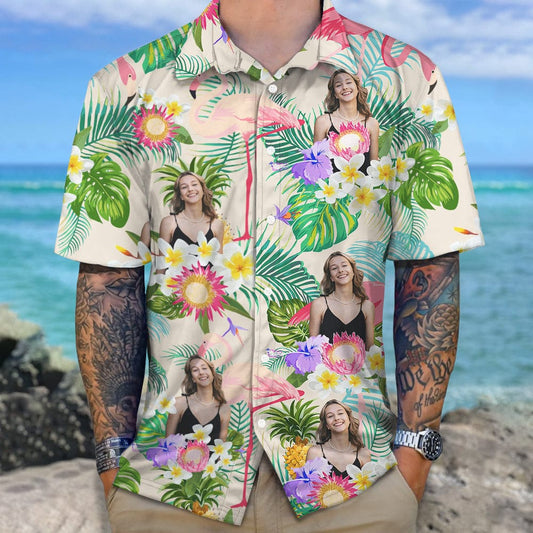 Custom Funny Human Photo Aloha Hawaiian Shirt, Custom Hawaiian Shirts With Face