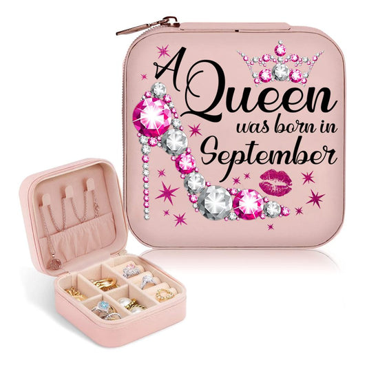 Custom Month A Queen Was Born Jewelry Box, Birthday Gifts For Women, Mother's Day Jewelry Case
