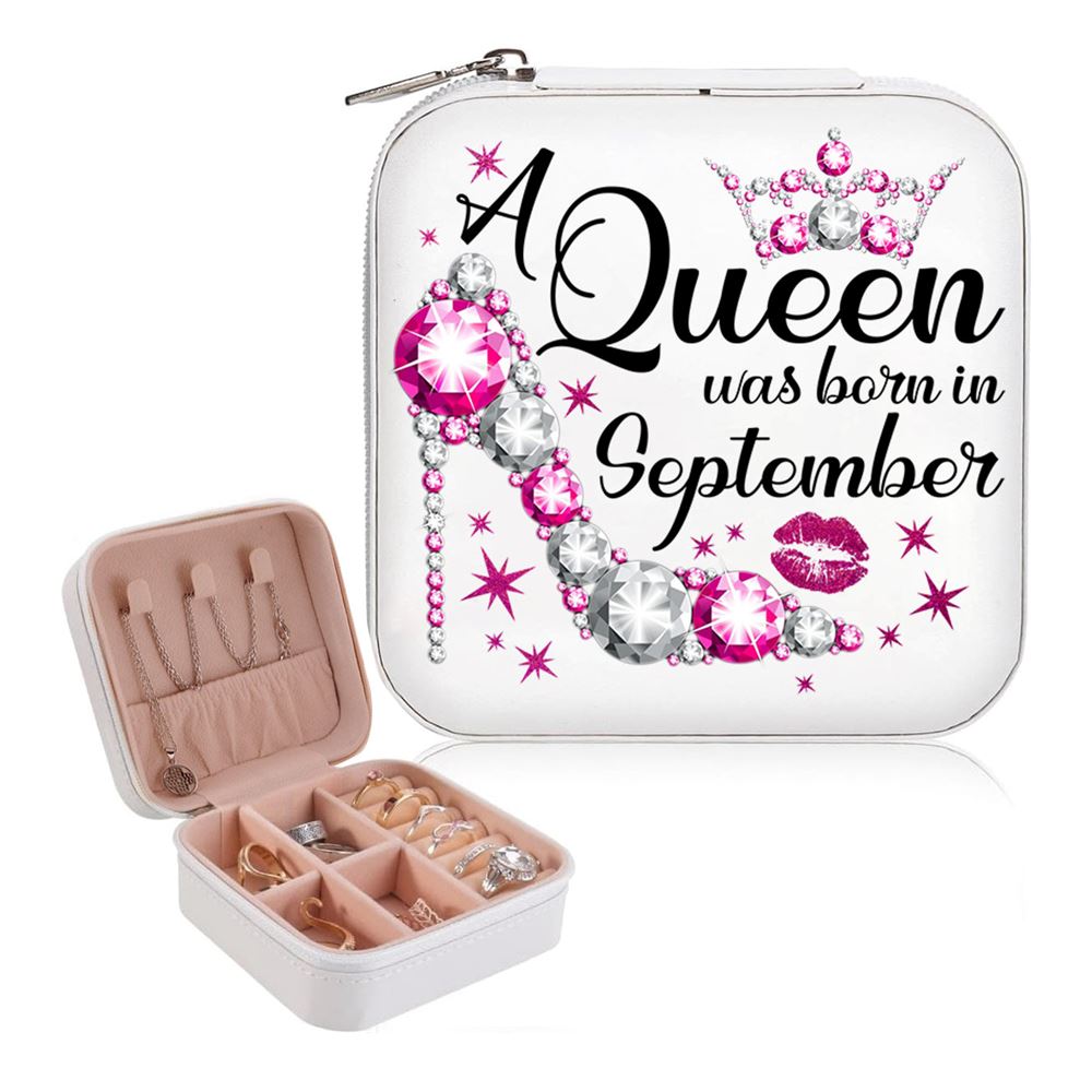 Custom Month A Queen Was Born Jewelry Box, Birthday Gifts For Women, Mother's Day Jewelry Case