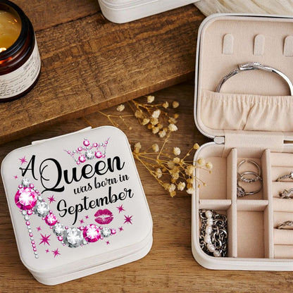 Custom Month A Queen Was Born Jewelry Box, Birthday Gifts For Women, Mother's Day Jewelry Case