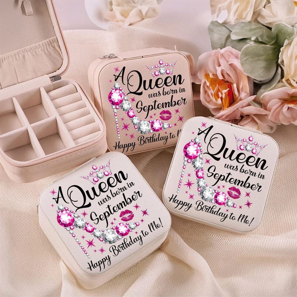 Custom Month A Queen Was Born Jewelry Box, Birthday Gifts For Women, Mother's Day Jewelry Case