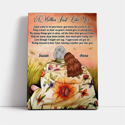 Custom Mother And Daughter Canvas, Mother's Day Canvas Art, Gift For Mom, Birthday Gift, Mother's Day Wall Art