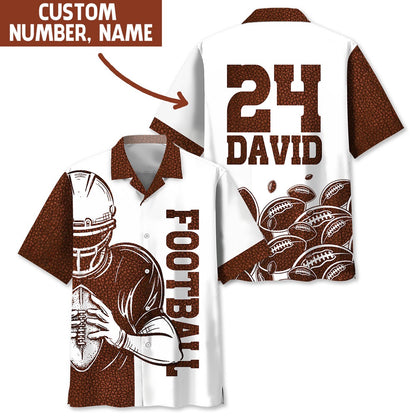 Custom Name American Football Hawaiian Shirt, Funny Hawaiian Shirt, Usa Hawaiian Shirt, Vintage Hawaiian Shirts