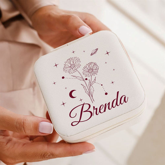 Custom Name Jewelry Holder, Bridal Shower Party, Zodiac Jewelry Box, Mother's Day Jewelry Case