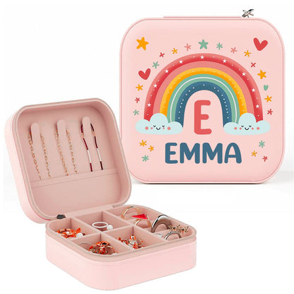 Custom Name Rainbow To My Daughter Nana Gigi Jewelry Box, Gift For Girls, Mother's Day Jewelry Case