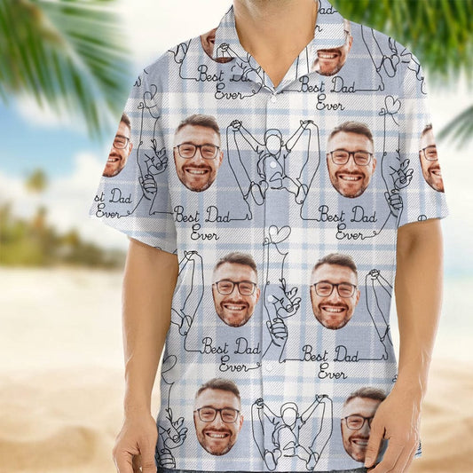 Custom Photo Best Dad Ever Hawaiian Shirt, Custom Hawaiian Shirts With Face