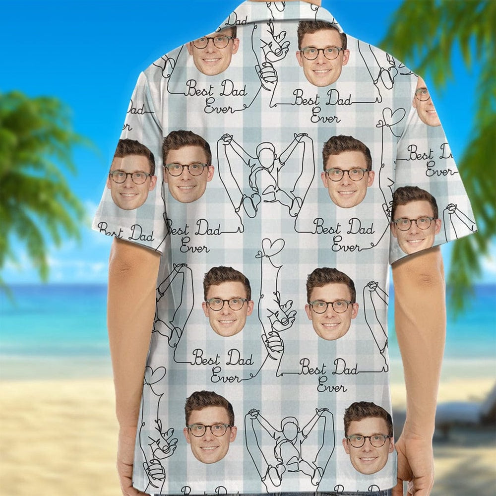 Custom Photo Best Dad Ever Hawaiian Shirt, Custom Hawaiian Shirts With Face