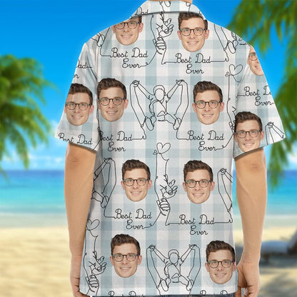 Custom Photo Best Dad Ever Hawaiian Shirt, Custom Hawaiian Shirts With Face