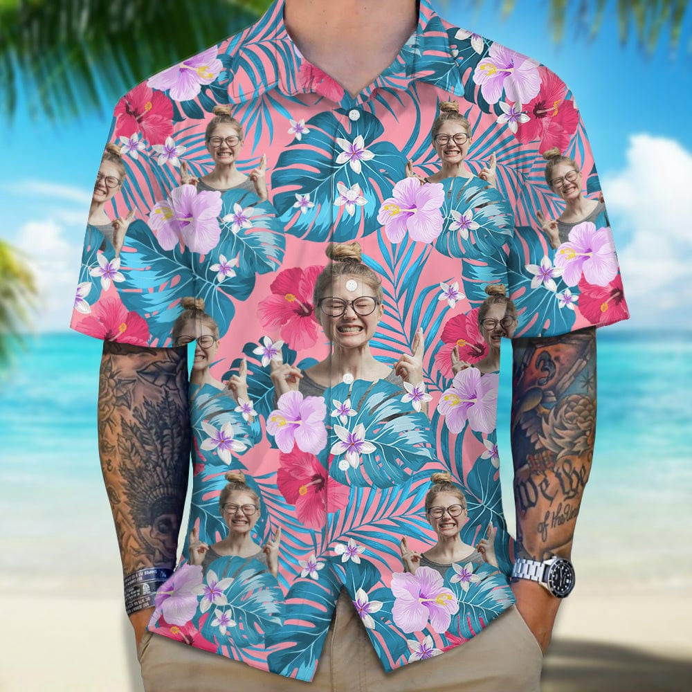 Custom Photo Funny Face Hawaiian Shirt, Custom Hawaiian Shirts With Face