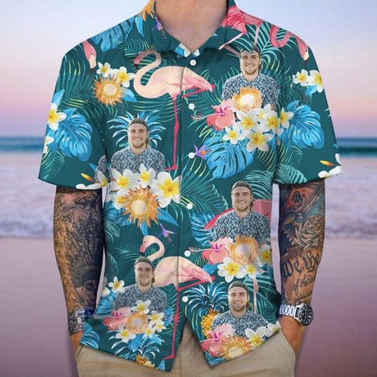 Custom Photo Funny Human Aloha Hawaiian Shirt, Custom Hawaiian Shirts With Face
