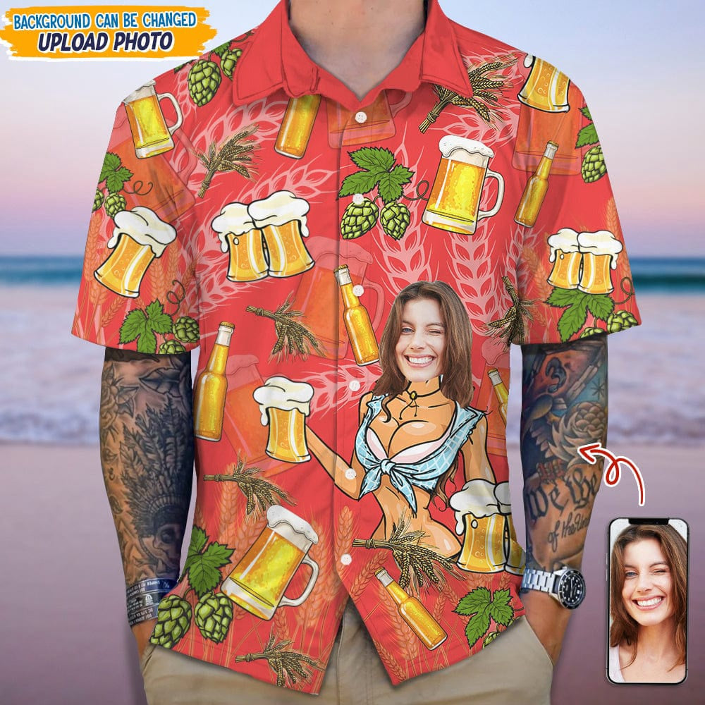Custom Photo Husband And Boyfriend Hawaiian Shirt Summer Gift, Custom Hawaiian Shirts With Face