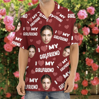 Custom Photo I Love My Wife Girlfriend Husband Boyfriend Hawai Shirt Valentine's Day, Anniversary Gift, Custom Hawaiian Shirts With Face