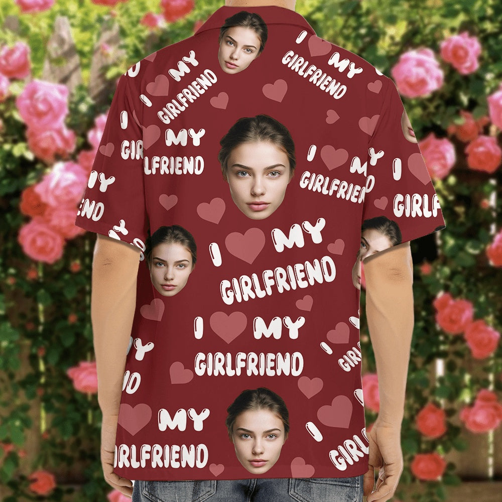 Custom Photo I Love My Wife Girlfriend Husband Boyfriend Hawai Shirt Valentine's Day, Anniversary Gift, Custom Hawaiian Shirts With Face