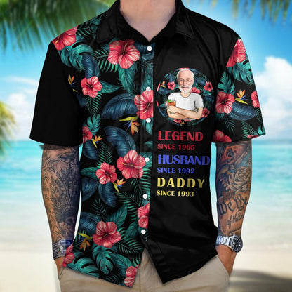 Custom Photo Legend Husband Dad Grandpa Hawaiian Shirt, Custom Hawaiian Shirts With Face