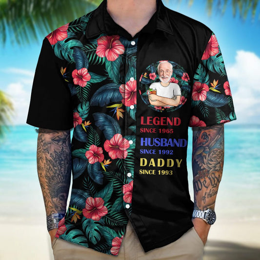 Custom Photo Legend Husband Dad Grandpa Hawaiian Shirt, Custom Hawaiian Shirts With Face