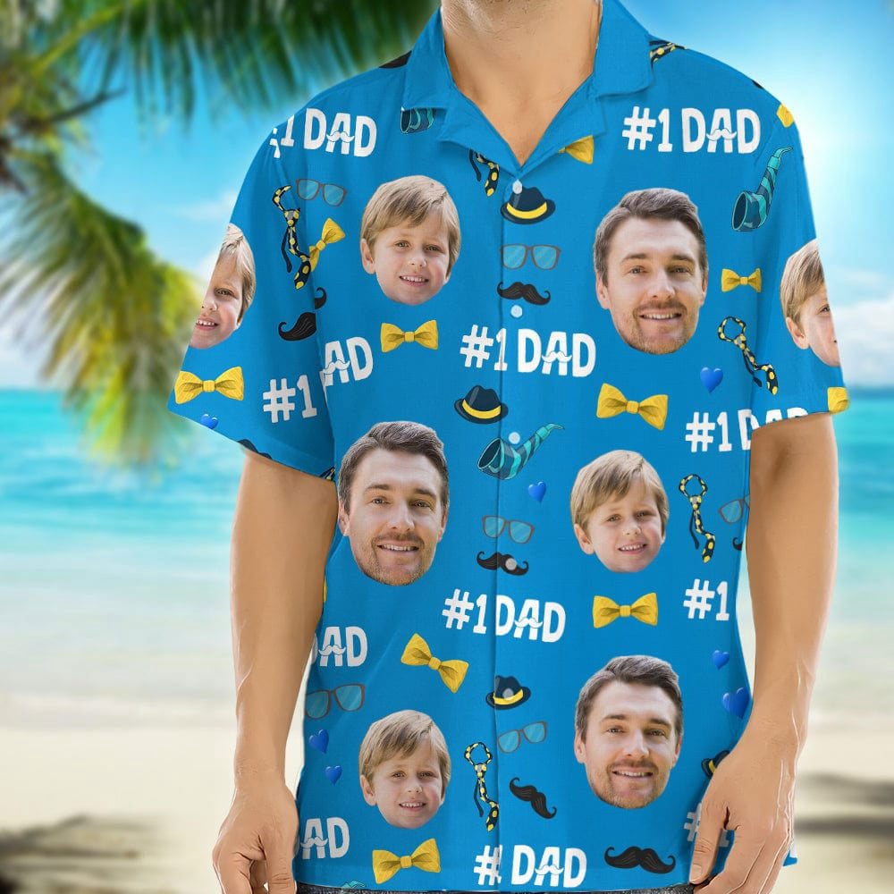 Custom Photo We Love You Dad Hawaiian Shirt, Custom Hawaiian Shirts With Face