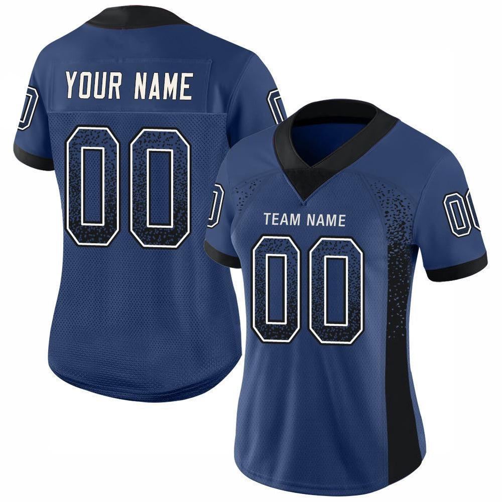Custom Royal Black White Mesh Drift Fashion Football Jersey, Team Jerseys Football, Custom Football Jersey