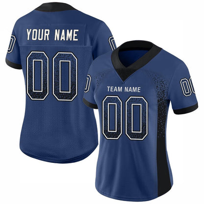 Custom Royal Black White Mesh Drift Fashion Football Jersey, Team Jerseys Football, Custom Football Jersey