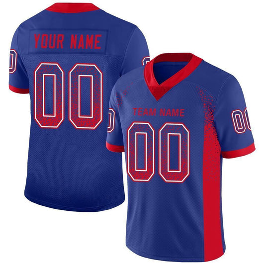 Custom Royal Red White Mesh Drift Fashion Football Jersey, Team Jerseys Football, Custom Football Jersey