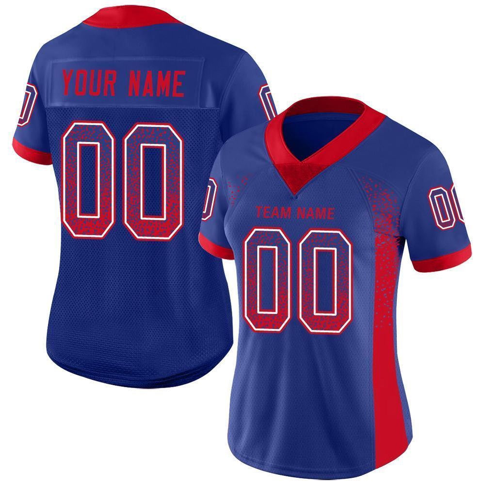Custom Royal Red White Mesh Drift Fashion Football Jersey, Team Jerseys Football, Custom Football Jersey