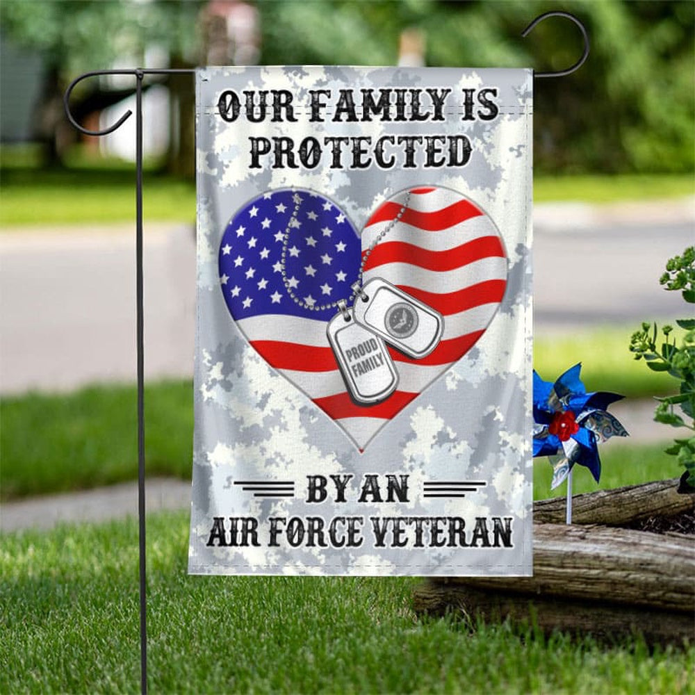 Custom US Air Force Flag, Our Family Is Protected Air Force Flag, Military Air Force Flag, Veteran Day Gift