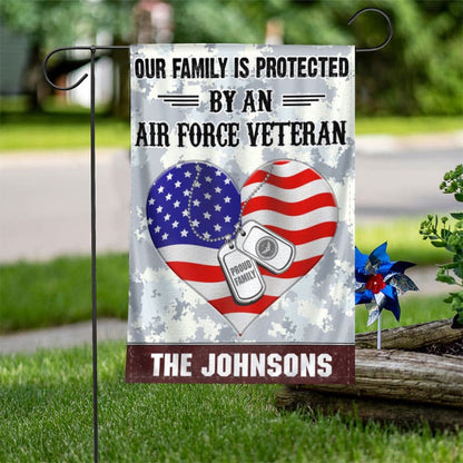 Custom US Air Force Flag, Our Family Is Protected Air Force Flag, Military Air Force Flag, Veteran Day Gift