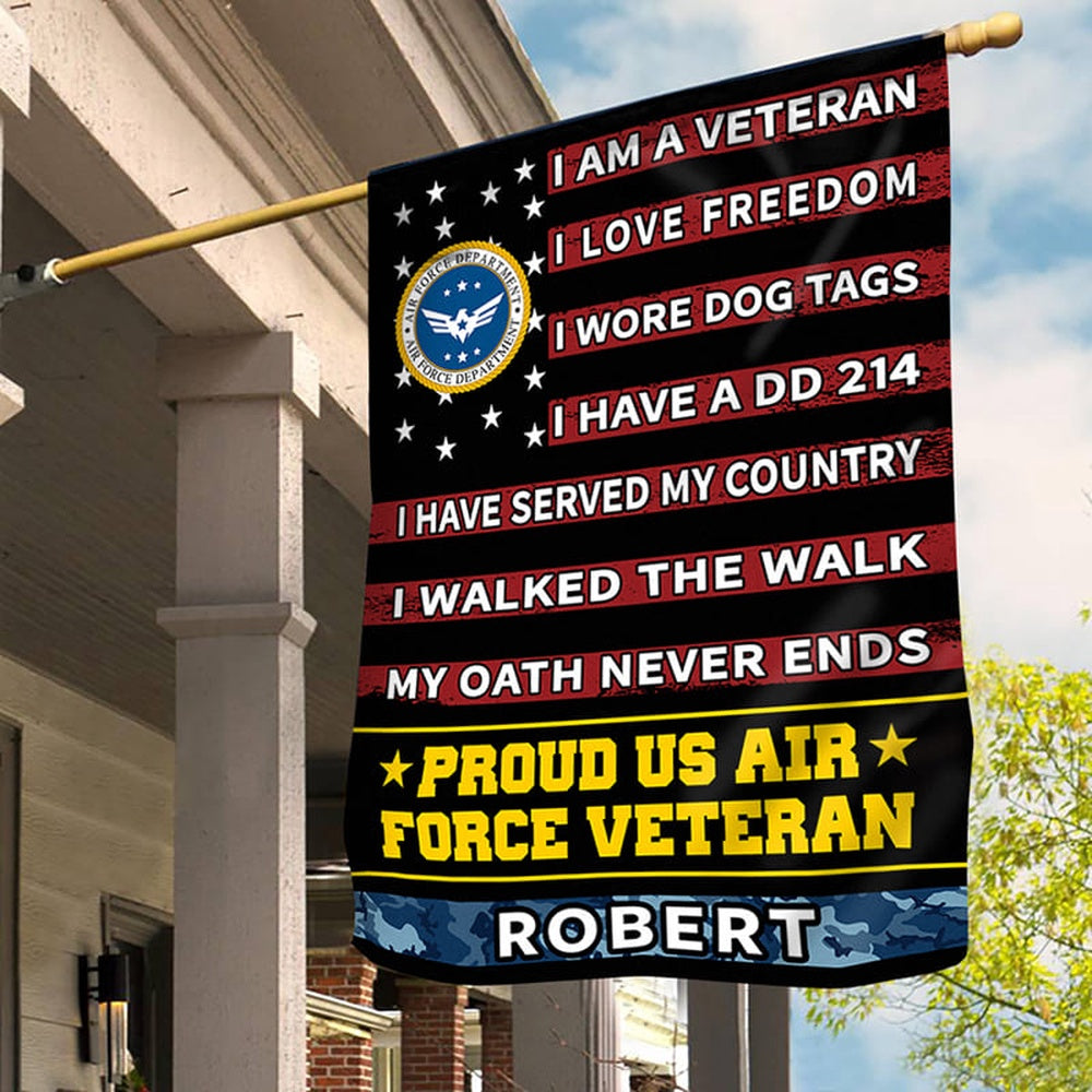 Custom US Air Force Flag, Proud Of Veterans Air Force Flag, Military Air Force Flag, Veteran Day Gift