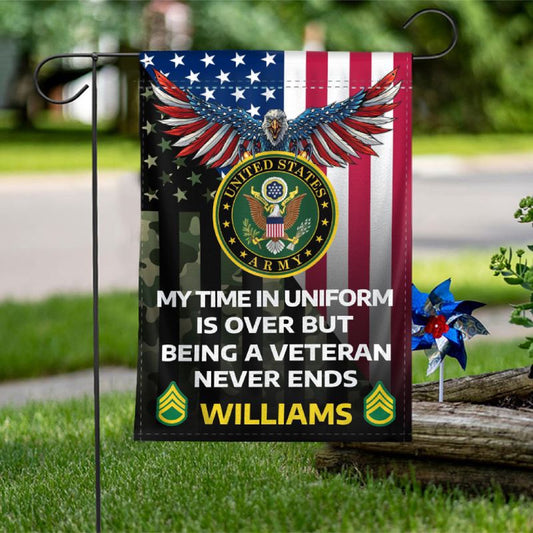Custom US Army Flag, Flag For A Veteran Proud Of Veterans, US Army Veteran Flag, Army Retired Flag