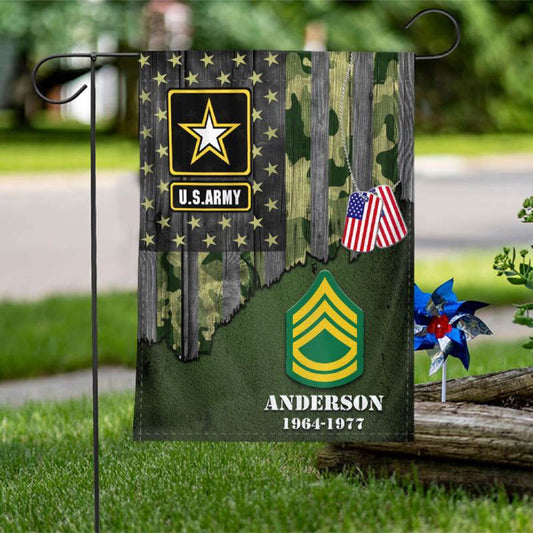 Custom US Army Flag, Flag For Veteran With Insignia Half Flag, US Army Veteran Flag, Army Retired Flag