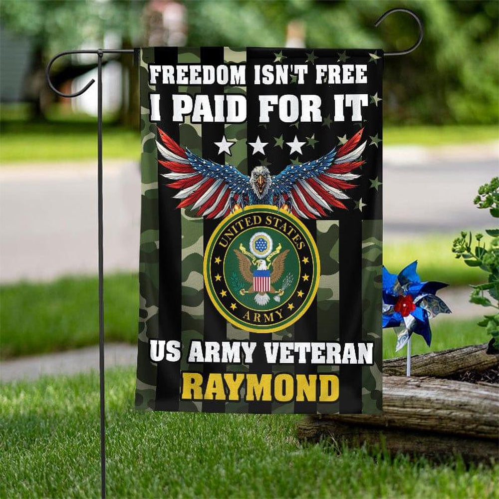 Custom US Army Flag, Freedom Is Not Free Flag, US Army Veteran Flag, Army Retired Flag