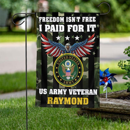 Custom US Army Flag, Freedom Is Not Free Flag, US Army Veteran Flag, Army Retired Flag