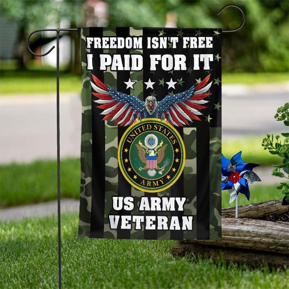 Custom US Army Flag, Freedom Is Not Free Flag, US Army Veteran Flag, Army Retired Flag