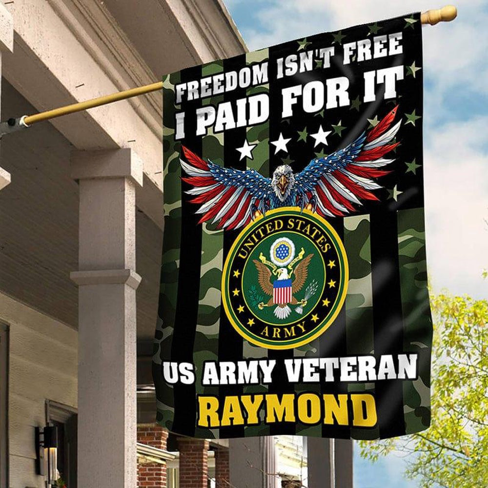 Custom US Army Flag, Freedom Is Not Free Flag, US Army Veteran Flag, Army Retired Flag
