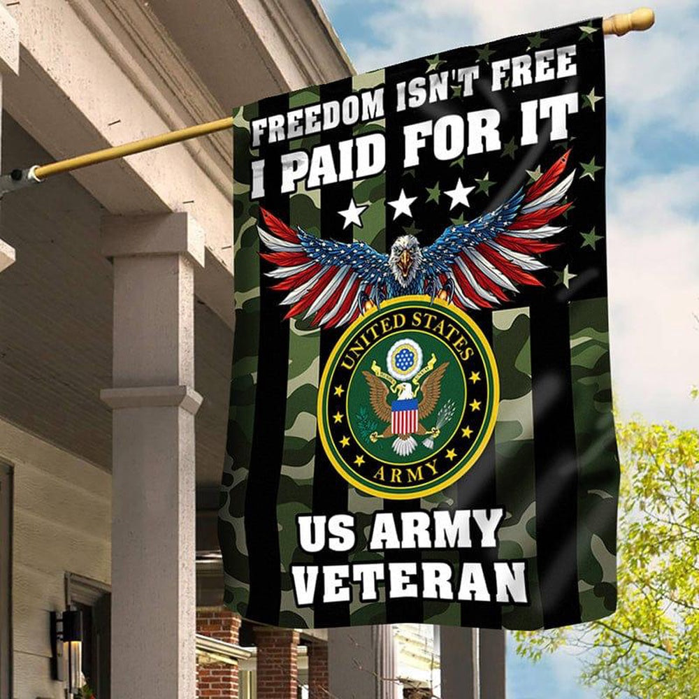 Custom US Army Flag, Freedom Is Not Free Flag, US Army Veteran Flag, Army Retired Flag