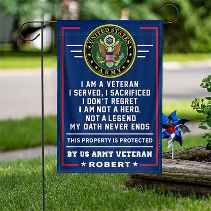 Custom US Army Flag, I Served And Sacrificed Flag, US Army Veteran Flag, Army Retired Flag