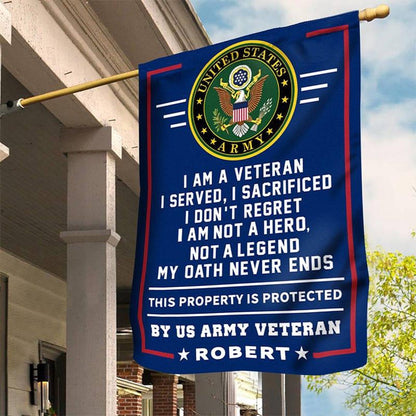 Custom US Army Flag, I Served And Sacrificed Flag, US Army Veteran Flag, Army Retired Flag