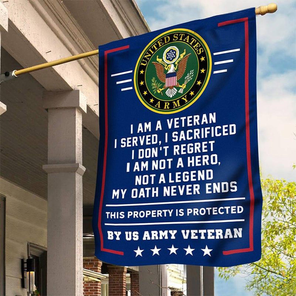 Custom US Army Flag, I Served And Sacrificed Flag, US Army Veteran Flag, Army Retired Flag