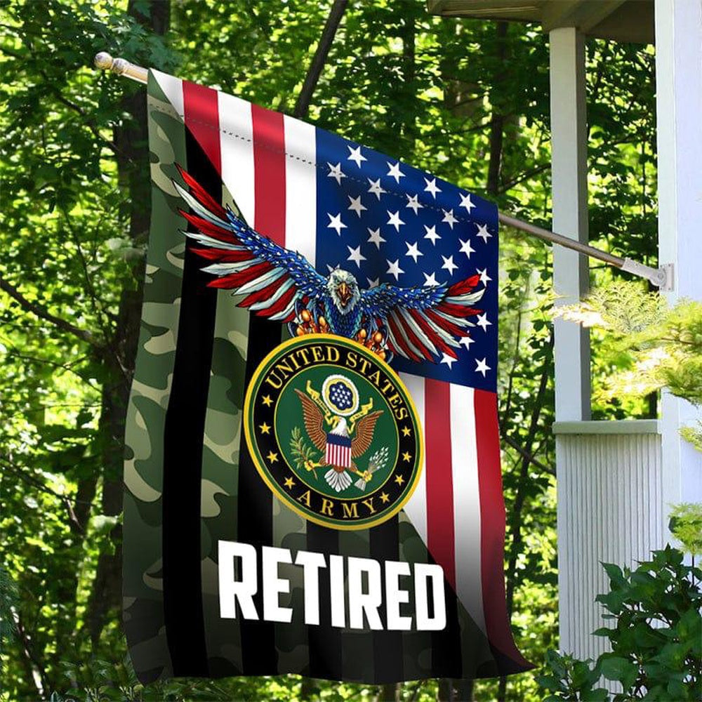 Custom US Army Flag, I Served For Freedom Army Flag, US Army Veteran Flag, Army Retired Flag