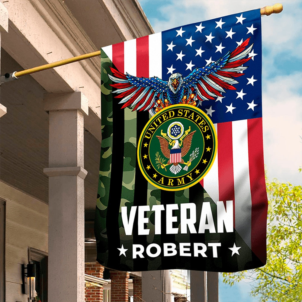 Custom US Army Flag, I Served For Freedom Army Flag, US Army Veteran Flag, Army Retired Flag