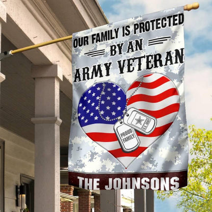 Custom US Army Flag, Our Family Is Protected Army Flag, US Army Veteran Flag, Army Retired Flag