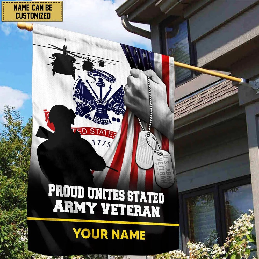 Custom US Army Flag, Premium Us Army Veteran Name American Flag, Gift For Army Veteran Garden Flag, US Army Veteran Flag, Army Retired Flag