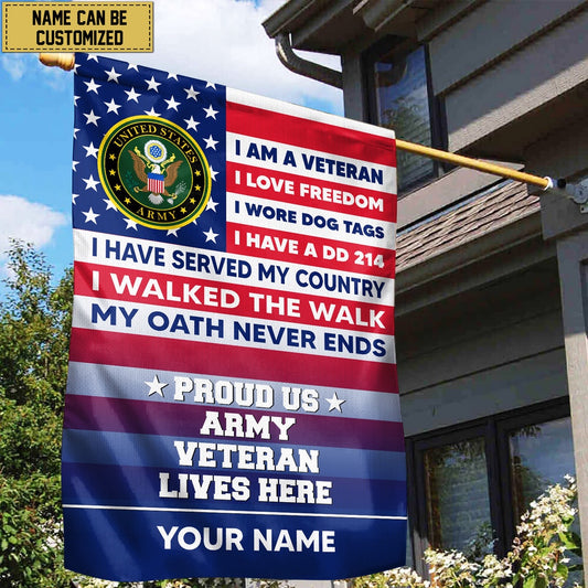 Custom US Army Flag, Us Army American Flag, Gift For Us Military Veteran, US Army Veteran Flag, Army Retired Flag