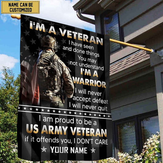 Custom US Army Flag, Us Army Veteran Name American Flag Garden Flag, US Army Veteran Flag, Army Retired Flag