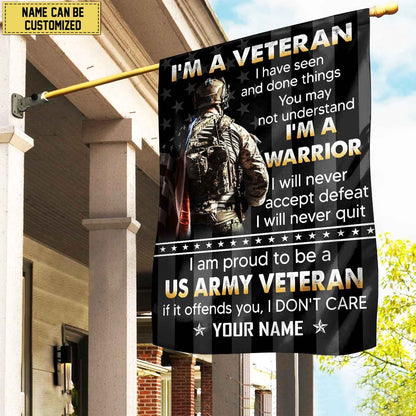 Custom US Army Flag, Us Army Veteran Name American Flag Garden Flag, US Army Veteran Flag, Army Retired Flag