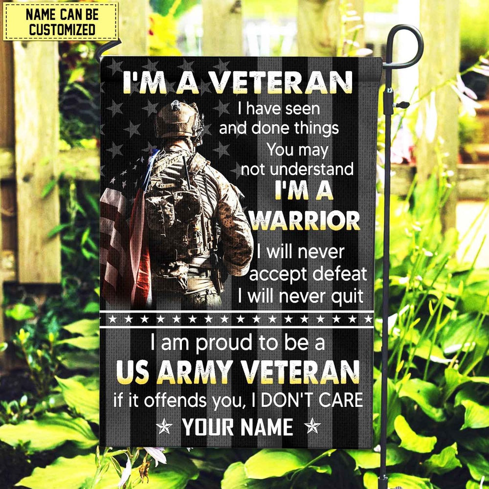 Custom US Army Flag, Us Army Veteran Name American Flag Garden Flag, US Army Veteran Flag, Army Retired Flag