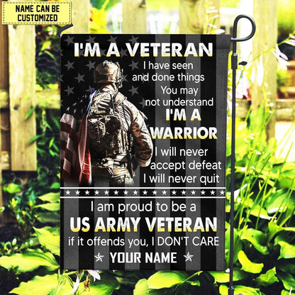 Custom US Army Flag, Us Army Veteran Name American Flag Garden Flag, US Army Veteran Flag, Army Retired Flag