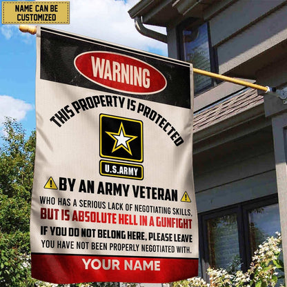 Custom US Army Flag, Us Army Veteran Name American Flag, Gift For Army Veteran Garden Flag, US Army Veteran Flag, Army Retired Flag
